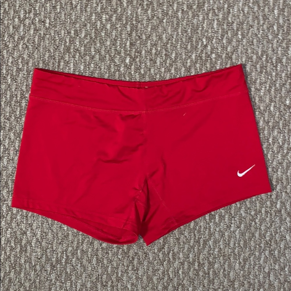 Red Nike spandex shorts